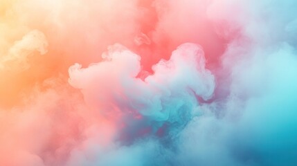 Ethereal dry ice mist blending with gradient light, evoking a serene and mysterious ambiance.