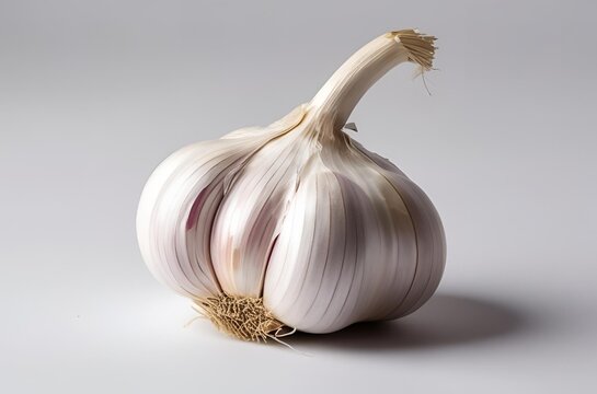 Single garlic isolated on white backgroundone, 