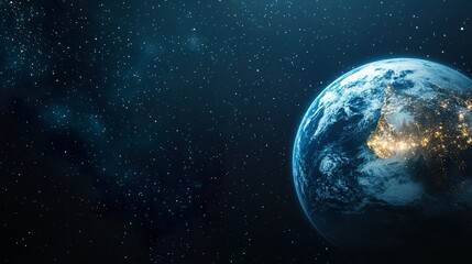 Fototapeta premium Earth globe in starry space, symbolizing unity and infinite possibilities.