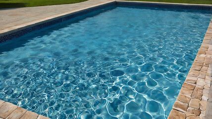 Obraz premium Serene Outdoor Poolside Oasis: Luxury and Tranquility with Clear Blue Water for the Perfect Summer Escape