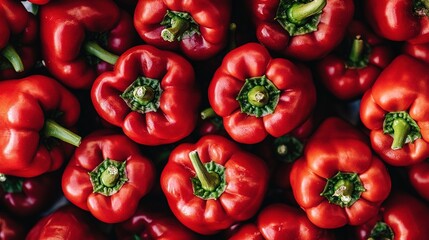 Vibrant Red Bell Peppers Isolated on White Background Close-Up