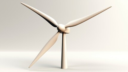 Modern Wind Turbine Model with Sleek Design against a Soft Neutral Background