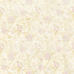 Seamless repeating floral bouquet with rose pattern, valentine's day and love fabric