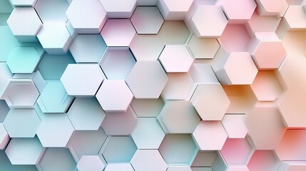Abstract Geometric Background with Overlapping Hexagonal Shapes