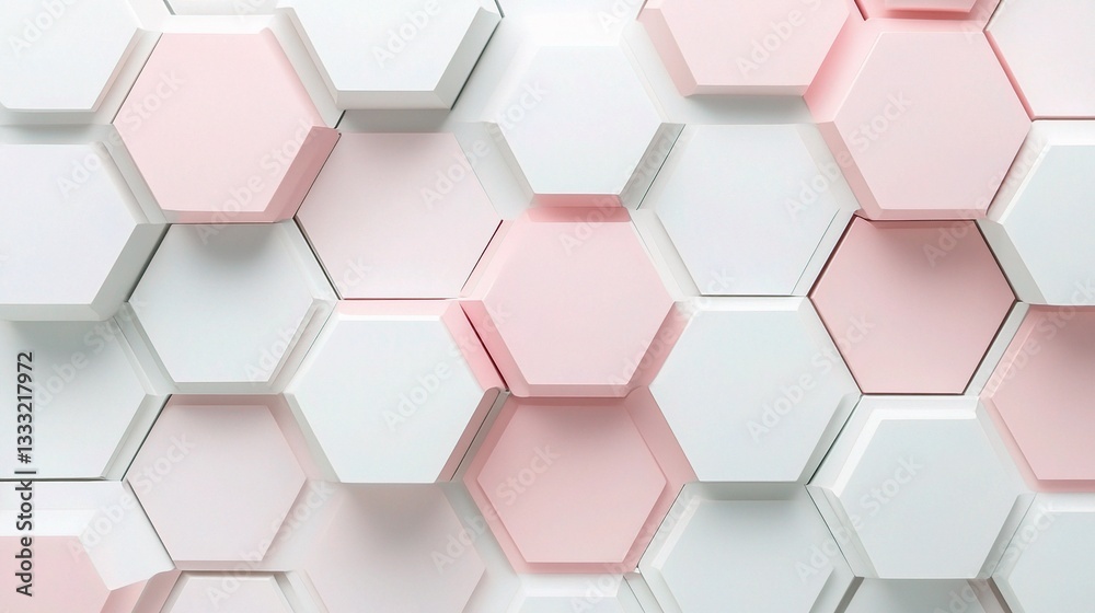 Poster Abstract Geometric Background with Overlapping Hexagonal Shapes
