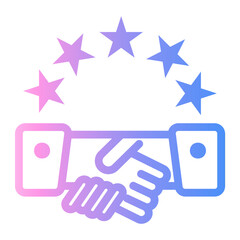handshake Line Gradient Icon