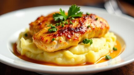 chicken with mashed potatoes