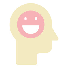 Playful Cartoon Head Icon with Happy Expression
