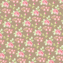 Seamless repeating floral bouquet with rose pattern, valentine's day and love fabric
