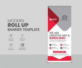  roll up banner design or standee x banner layout template
