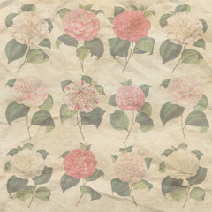 Seamless repeating floral bouquet with rose pattern, valentine's day and love fabric
