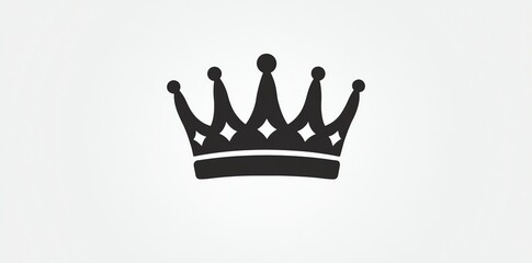 Isolated black crown illustration on white background for royalty concept