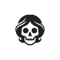 Lady skull head logo