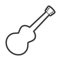Guitar simple line icon. Flat vector illustration isolated on white background.