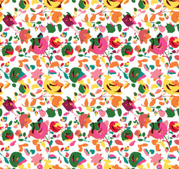 Abstract contemporary floral collage illustration.