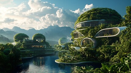 Corporate foundation funding sustainable development projects hyper realistic eco friendly visuals