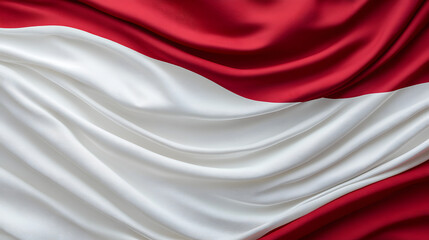 Indonesian Flag Fabric Texture with Red and White Waving Patterns