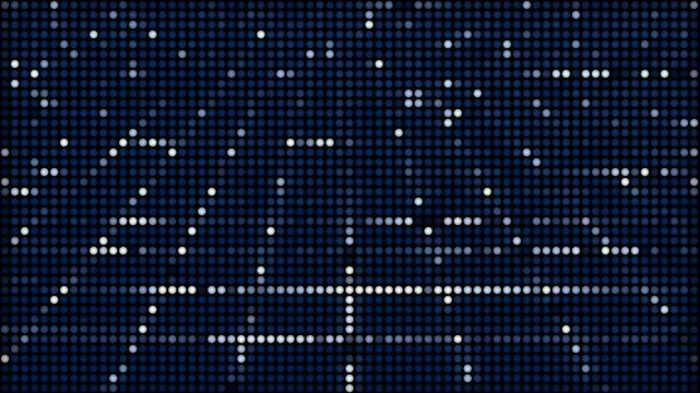 high technology dots flickering animation, computer science and artificial intelligence background