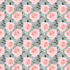 Seamless repeating floral bouquet with rose pattern, valentine's day and love fabric