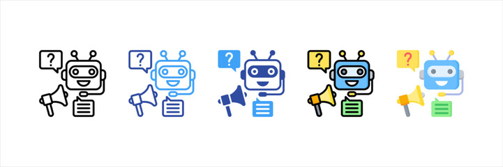 Chatbot Multi Style Icon Set