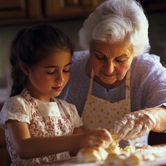 Weather Close-up Grandmother Scene Setting Granddaughter
