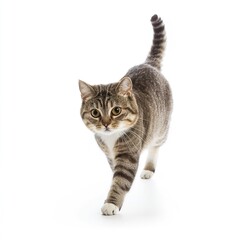 Fototapeta premium A Cute cat walking, on a white background