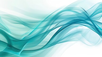 Flowing turquoise abstract waves in motion