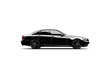 Fototapeta premium Silhouette of a car isolated on transparent background
