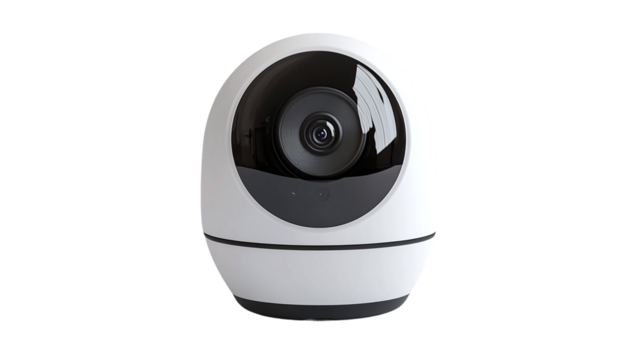 Cctv security camera cut out. Isolated on a transparent background.