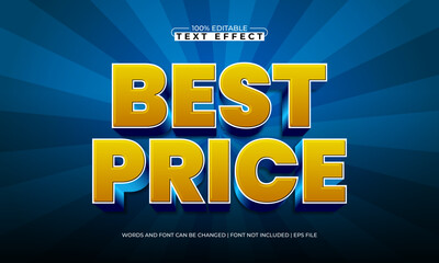 Obraz premium best price editable text effect with a discount and sale text style