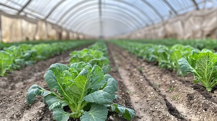 Beautiful vegetable garden flourishing with fresh produce in a climate-controlled environment for healthy growth