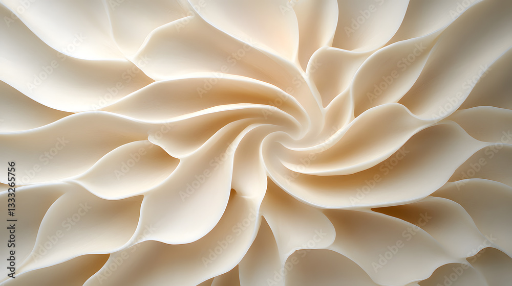 Poster soft creamy swirls creating elegant patterns in a light background