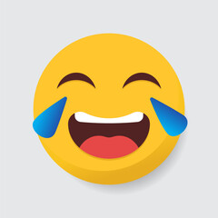 A laughing emoji with tears of joy, expressing extreme happiness and amusement.