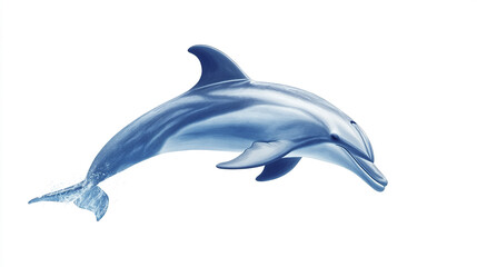 Fototapeta premium dolphin gracefully jumping on white background