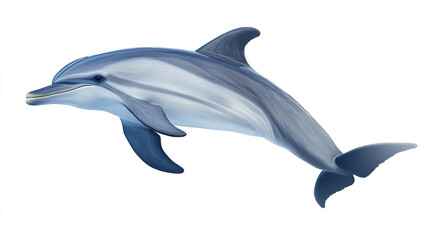 dolphin gracefully jumping on white background