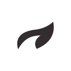 Logo shark fin leaf unique design minimalist with blank background