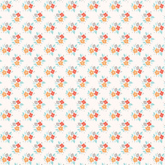 Seamless repeating floral bouquet with rose pattern, valentine's day and love fabric