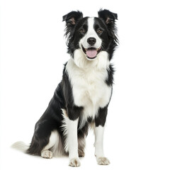Fototapeta premium full body of Border Collie isolated on white background