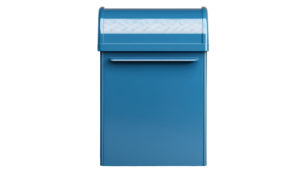 Blue mailbox isolated on white background
