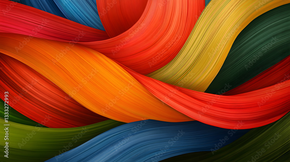 Poster vibrant colorful waves creating abstract flowing patterns