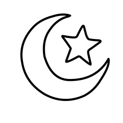 Line Hand Drawn Cartoon Ramadan