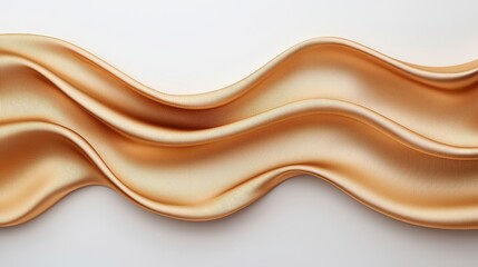 Fototapeta premium Abstract Gold Fabric Wave on White Background