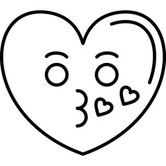 Face Blowing a Kiss Heart Icon