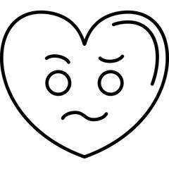 Fototapeta premium Confused Heart Icon
