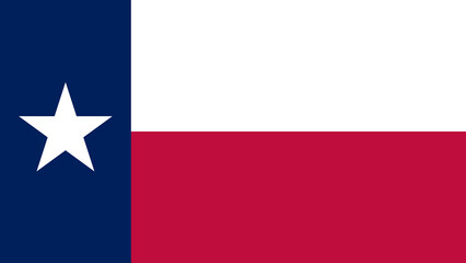 Texas flag waving in the wind during the day, symbolizing state pride and heritage in a clear blue sky