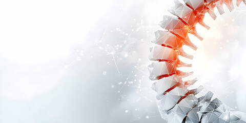 Digital Visualization of Spine and Scoliosis Physiotherapy Concept with Abstract Design Elements for Health and Wellness Promotion