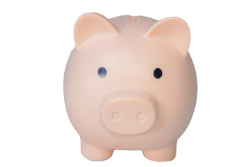 Classic piggy bank in soft pastel color, financial planning, budgeting, smart saving strategy concept