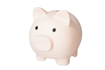 Classic piggy bank in soft pastel color, financial planning, budgeting, smart saving strategy concept