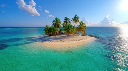 Naklejka premium Tropical island paradise aerial view