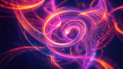 Vibrant Abstract Digital Swirls of Light in Vivid Colors with Energetic Motion and Twirling Patterns